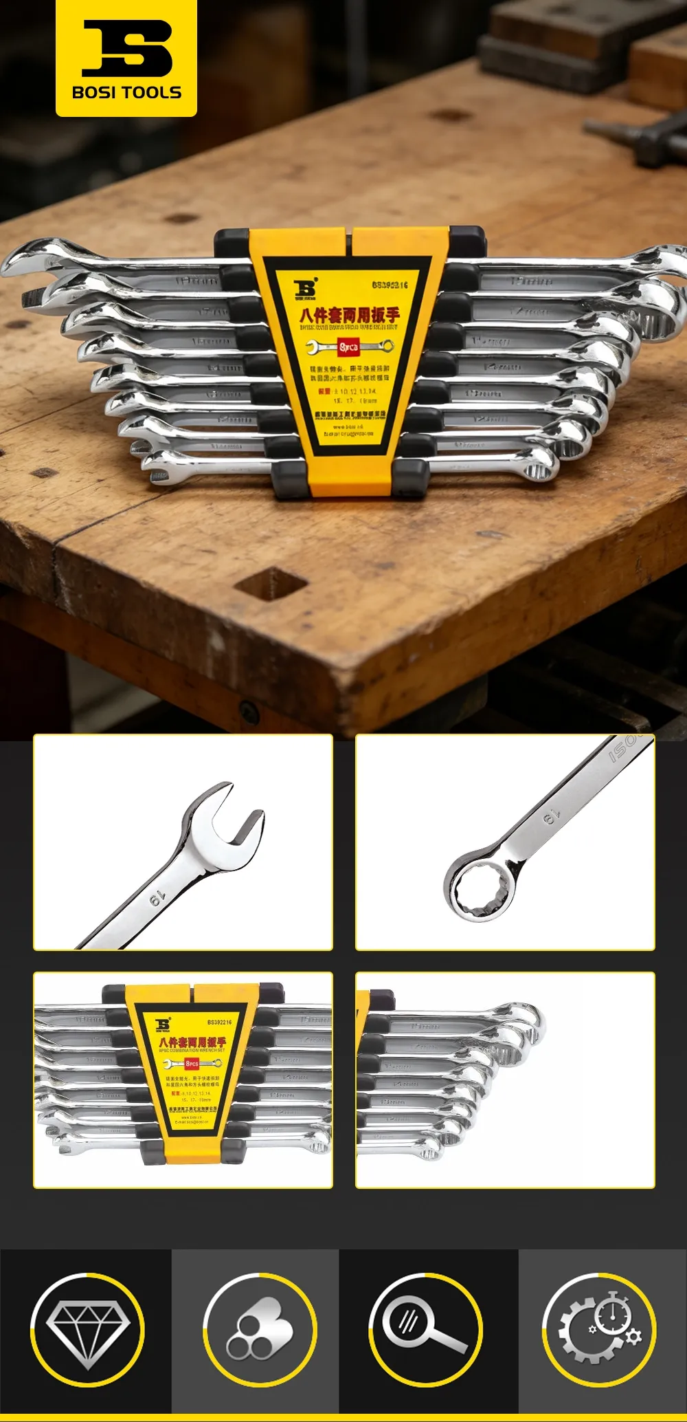 Eight-Piece Combination Wrench Set